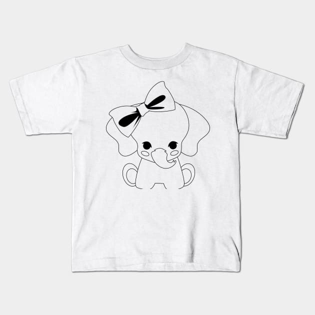 Baby Elephant Kids T-Shirt by DZHotMess